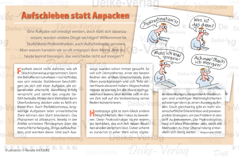 Aufschieben statt Anpacken