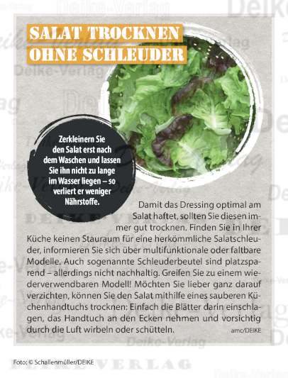 Salat trockenen ohne Schleuder