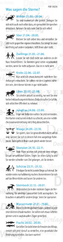 Wochenhoroskop KW 0626