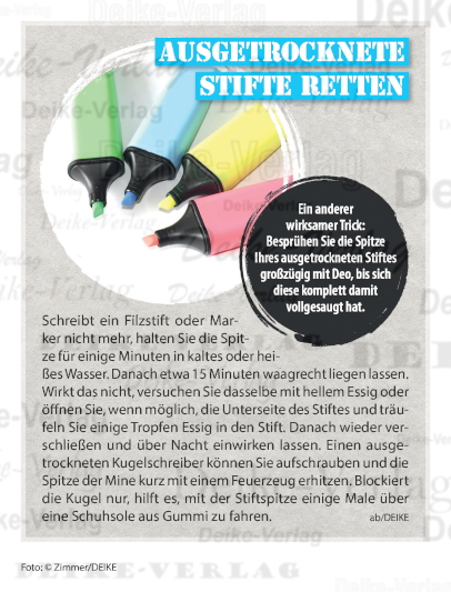 ausgetrocknete Stifte retten