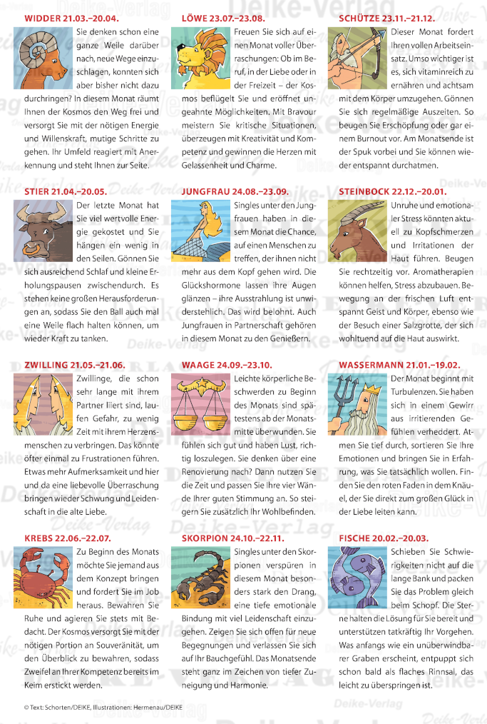 Monatshoroskop Juli 2025