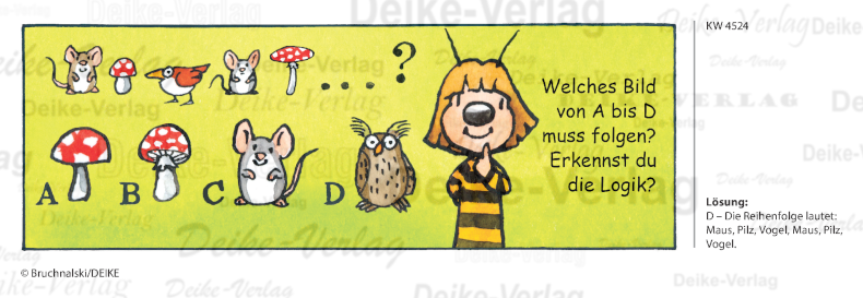 Logische Reihe -  Irmi die Rätselbiene KW 4524