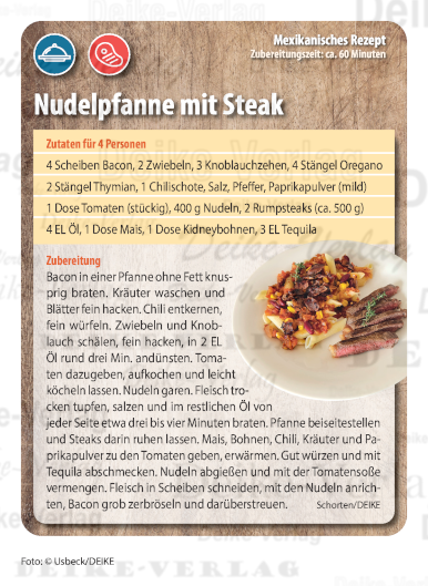 Nudelpfanne mit Steak