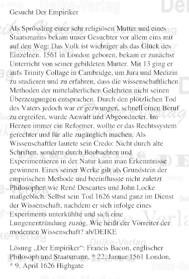 Francis Bacon (Personenrätsel) KW 1526