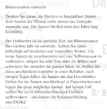 Blumensamen sammeln