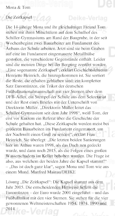 Die Zeitkapsel (Mona und Tom)