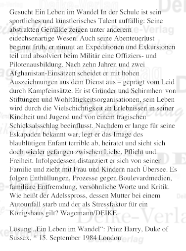 Prinz Harry - Personenrätsel KW 3724