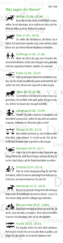 Wochenhoroskop KW 1926