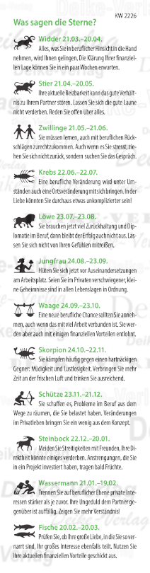Wochenhoroskop KW 2226