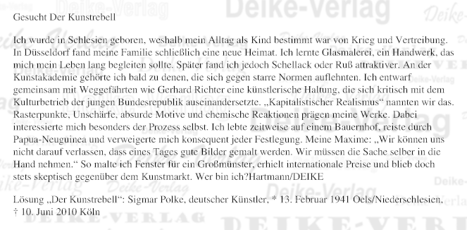 Sigmar Polke - Personenrätsel KW 0726