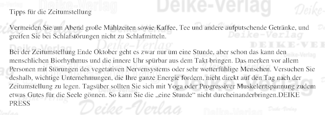 Tipps für die Zeitumstellung