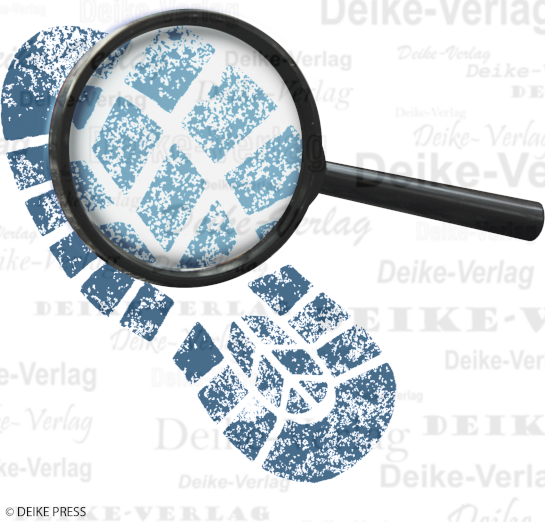 Lupe mit Schuhabdruck