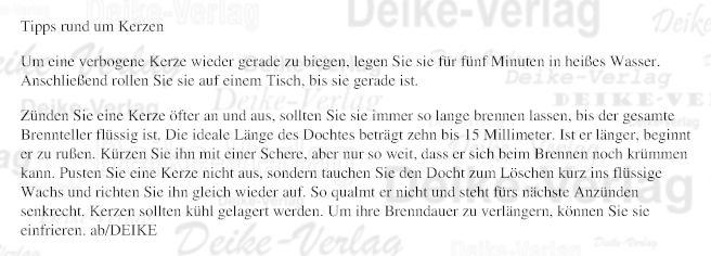 Tipps rund um Kerzen
