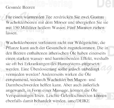 Wacholder - gesunde Beeren