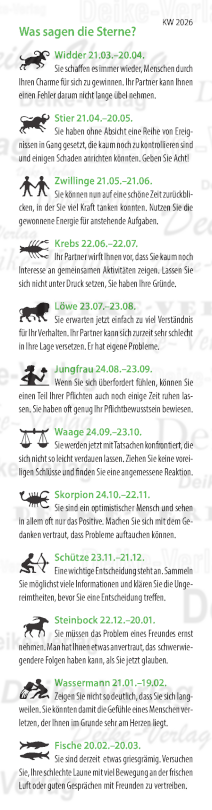 Wochenhoroskop KW 2026