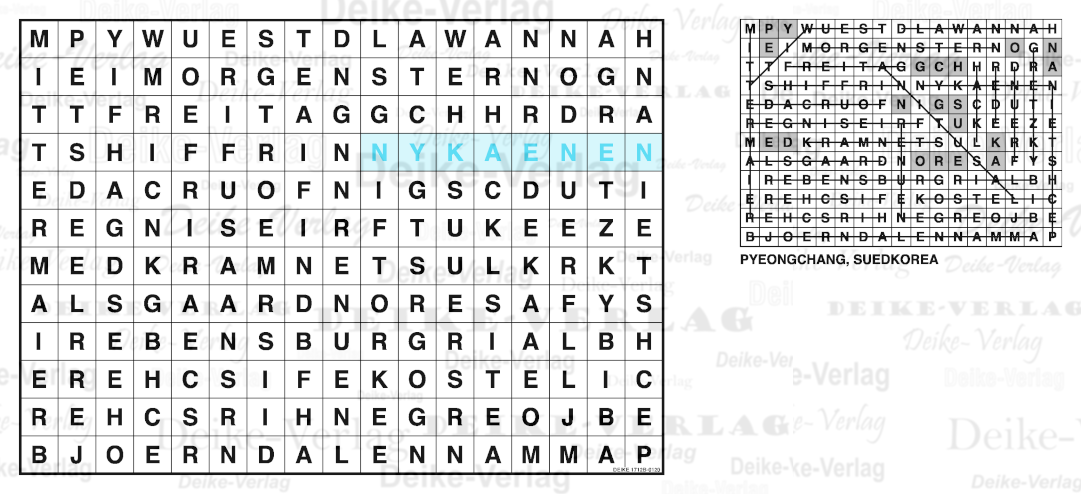 Wintersportler - Buchstabensalate