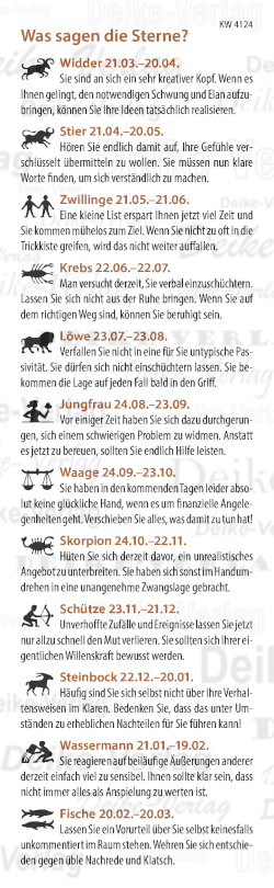 Wochenhoroskop KW 4124