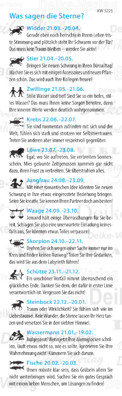 Wochenhoroskop KW 5225