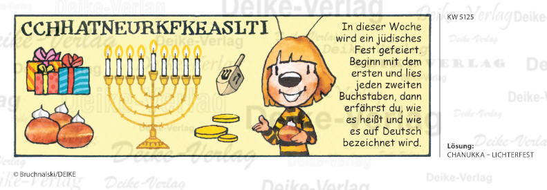 Chanukka, Lichterfest - Irmi die Rätselbiene KW 5125