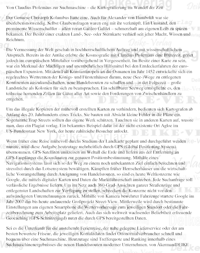 Thema: Landkarten und Kartografie