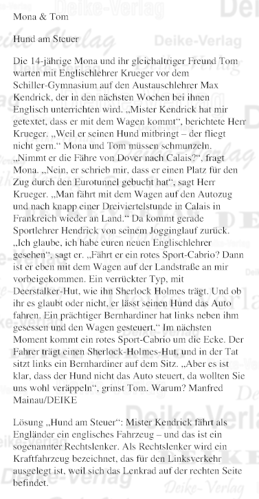 Hund am Steuer (Mona und Tom)