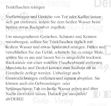 Trinkflasche reinigen