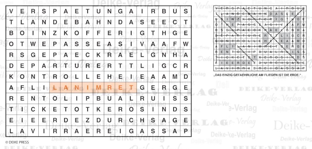 Flughafen - Buchstabensalate