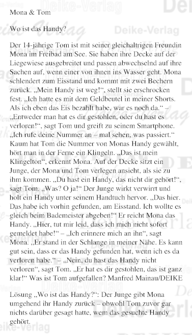 Wo ist das Handy (Mona und Tom)