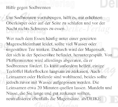 Hilfe gegen Sodbrennen