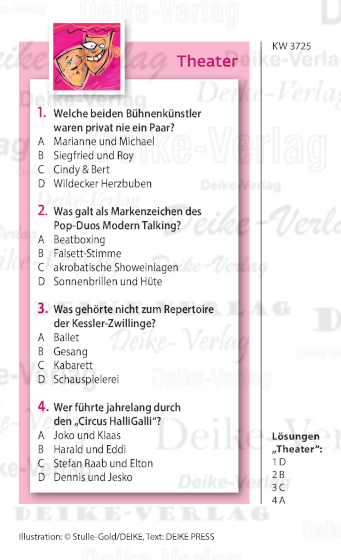 Bühnenkünstler - Quiz KW3725