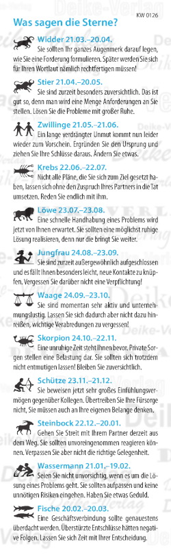Wochenhoroskop KW 0126