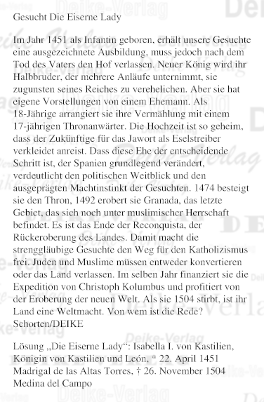 Isabella I - (Personenrätsel) KW 1726