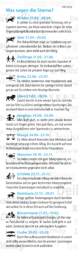 Wochenhoroskop KW 0326