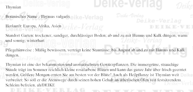 Garten & Pflanzen: Thymian