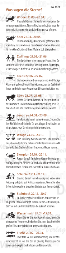 Wochenhoroskop KW 4624