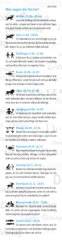 Wochenhoroskop KW 0526
