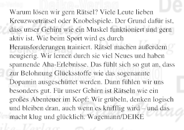 Warum lösen wir gern Rätsel?