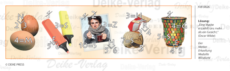 Eine Maske erzählt uns mehr als ein Gesicht - Rebus KW 2608