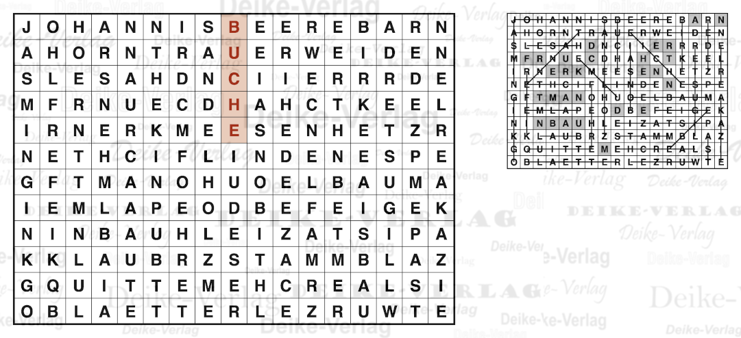 Bäume - Buchstabensalate