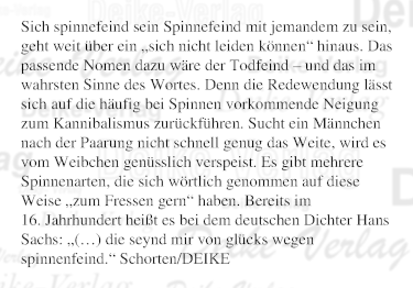 sich spinnefeind sein