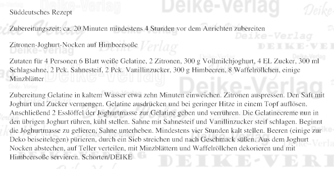 Zitronen-Joghurt-Nocken auf Himbeersoße