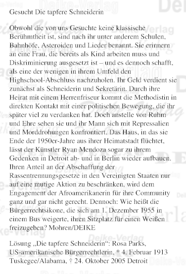 Rosa Parks - Personenrätsel KW 5125