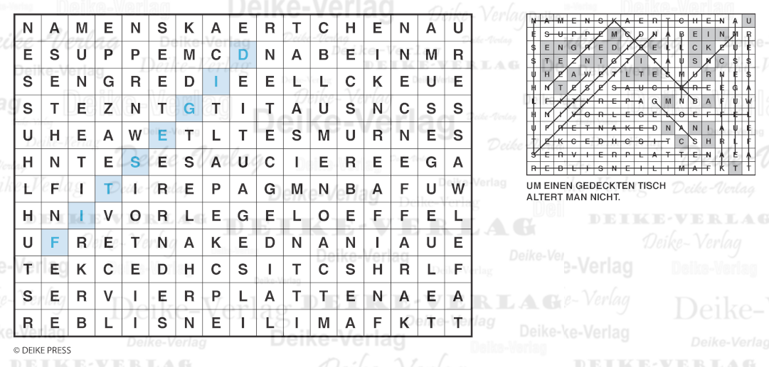 Festessen - Buchstabensalate