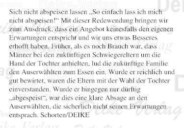 Sich nicht abspeisen lassen