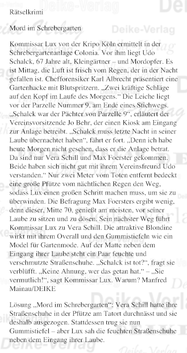 Mord im Schrebergarten (Kommissar Lux)