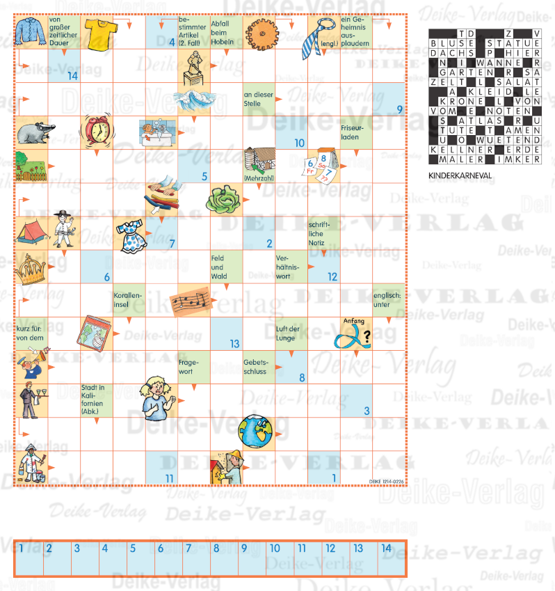 Kinderkarneval (Schwedenrätsel)