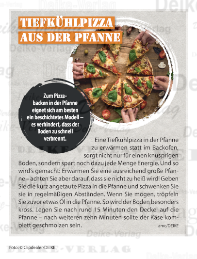 Tiefkühlpizza in der Pfanne