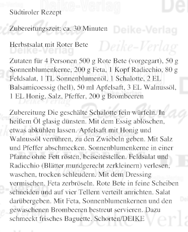 Herbstsalat mit Roter Bete