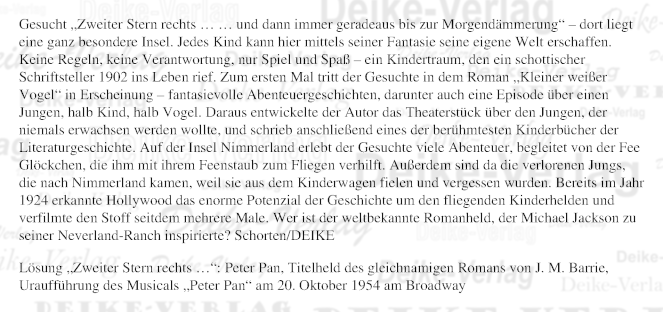 Peter Pan - Personenrätsel KW 4324