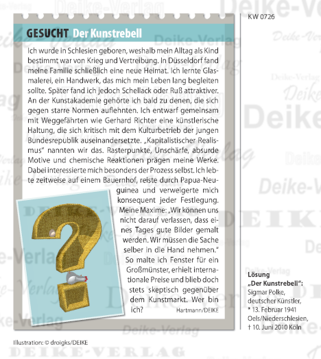 Sigmar Polke - Personenrätsel KW 0726